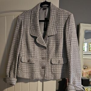 ✨ Ellen Tracy Linen-Blend Textured Blazer – NWT ✨ Size 18